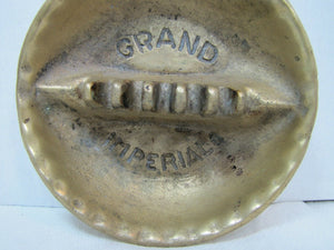 GRAND IMPERIAL Original Old Hotel Advertising Ashtray Thick Brass Tray