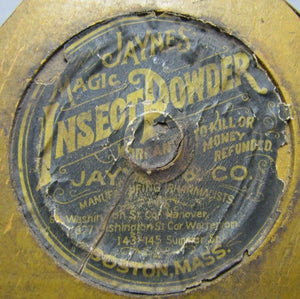 Antique JAYNES MAGIC INSECT POWDER Poison Advertising Wooden Bellows BOSTON MASS