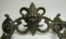 Load image into Gallery viewer, HORNED DEVIL HEADS Pair 19c Victorian Pull Bronze Brass Architectural Hardware
