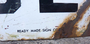 DANGER HIGH VOLTAGE Old Porcelain Sign READT MADE Co Industrial Shop Ad 14x20