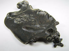 Load image into Gallery viewer, Art Nouveau Beautiful Maiden Cast Iron Card Tip Trinket Pin Decorative Arts Tray
