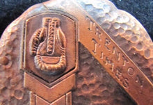 Load image into Gallery viewer, Orig 1937 TRENTON TIMES GOLDEN GLOVES BOXING Medal Medallion ornate design
