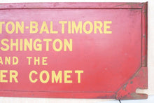 Load image into Gallery viewer, Old WILMINGTON BALTIMORE WASHINGTON &amp; SILVER COMET Train RR Station Sign 2x
