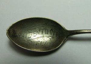 BRAIDENTOWN FLA Antique Sterling Silver Florida USA Souvenir Spoon Figural Head