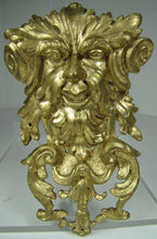 Load image into Gallery viewer, 19c Devil Evil Scarey Face Figural Brass &amp; Gilt Decorative Art Hardware Element
