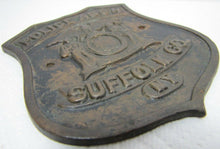 Load image into Gallery viewer, Old Bronze POLICE ASSN SUFFOLK Co NY Plaque Sign retired ornate high relief bdge
