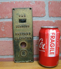 Load image into Gallery viewer, Old SHEPARD ELEVATOR CAR RUNNING Control Panel Button S Logo Bevel Edge Brass
