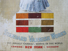 Load image into Gallery viewer, LACQUERET STANDARD VARNISH WORKS Antique Self Framed Tin Sign CHAS SHONK CHICAGO
