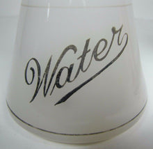 Load image into Gallery viewer, WATER Antique Bottle Barber Apothecary Opalescent White Glass w Milk Glass Top
