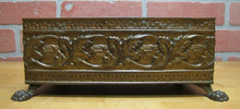 Load image into Gallery viewer, Old Copper Brass Bronze Small Planter Box Claw Foot Leaves Design
