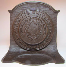 Load image into Gallery viewer, SYRACUSE UNIVERSITY 1920s CS&amp;C Co Cast Iron Bookend Doorstop Decorative Statue
