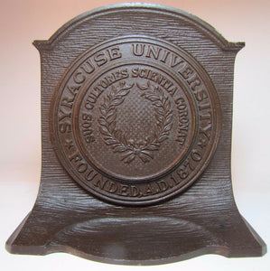 SYRACUSE UNIVERSITY 1920s CS&C Co Cast Iron Bookend Doorstop Decorative Statue