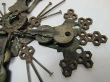 Load image into Gallery viewer, FOR HEAVENS SAKE Folk Art Key Crucifix Cross Nails Keys Ornate Artwork
