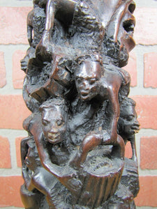 AFRICAN FOLK ART TREE OF LIFE Old Decorative Art Statue Artist Signed D ADAMSON
