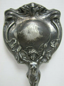 Art Nouveau Cupid Bow Arrows Bevel Edge Mirror High Relief Ornate Fine Detailing