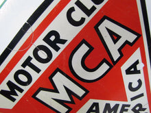 Load image into Gallery viewer, Orig Old MCA Motor Club America Approved Body Shop Sign gas oil auto advertising

