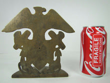 Load image into Gallery viewer, Old Brass US NAVY Spread Winged Eagle Shield Anchors Figural Doorstop Bookend

