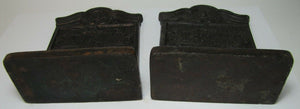 Antique SHAKESPEARE LIBRARY Cast Iron Bookends 'My Library Dukedom Large Enough'
