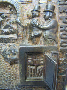 HERRING'S FIREPROOF SAFE p1852 NEW YORK Antique Bronze Safe Plaque Sign Ornate