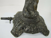 Load image into Gallery viewer, Antique Victorian Gas Lamp figural child holding urn ornate old decorative light
