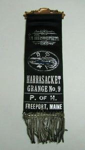 POH PATRONS of HUSBANDRY HARRASACKET 9 FREEPORT MAINE Antique Ribbon Ornate