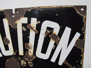 Old CAUTION SCHOOL "SLO" State Road Comission Porcelain Sign Balto En Nov NY