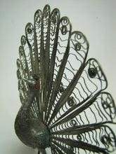 Load image into Gallery viewer, Antique Victorian Peacock Ornate Metalwork Detailed Decorative Art Statue
