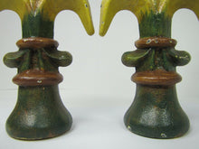 Load image into Gallery viewer, Old Pair Fleur De Lis Cast Iron Figural Finials Architectural Hardware Elements

