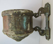Load image into Gallery viewer, Antique Oil Lamp Wall Mount Bracket unique early bronze copper ornate detailing
