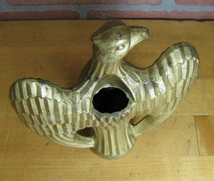 Art Deco Eagle Topper Bevel Feather Cast Metal Gold Ornate Hardware Element