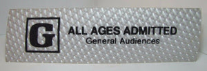1970s G ALL AGES PERMITTED Movie Theatre HOLOGRAPHIC Rating Ad Theater Sign
