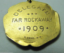Load image into Gallery viewer, Antique 1909 Foresters of America Delegate Medallion FofA Far Rockaway V Benz NY
