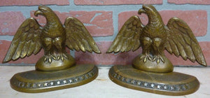 Antique Perched Eagle 13 Star James Graham Co New Haven Conn USA Bronze Bookends