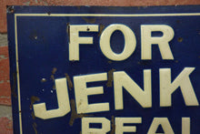 Load image into Gallery viewer, JENKINSON REALTY Co CAMERAPHONE Bldg BELLEVUE PA Old Embossed Tin Ad Sign
