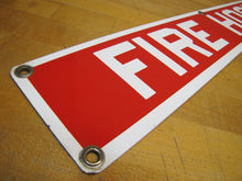 Load image into Gallery viewer, FIRE HOSE Old Porcelain Sign Red &amp; White READY MADE Co NY Industrial Shop Safety
