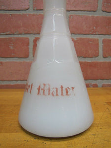 TOILET WATER Antique Clambroth White Milk Glass Apothecary Barber Med Bottle