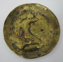 Load image into Gallery viewer, Art Nouveau Nude Maiden Brass Tray &#39;Modesty&#39; Old Card Tip Trinket Ring Jewelry
