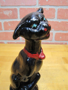 KRAZY KAT Cast Iron Cat Bowtie Figural Doorstop Decorative Arts Statue Kitty