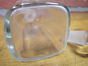 GARGLE Antique Reverse Label Behind Glass Apothecary Bottle Drug Store Pharmacy