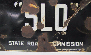 Old CAUTION SCHOOL "SLO" State Road Comission Porcelain Sign Balto En Nov NY