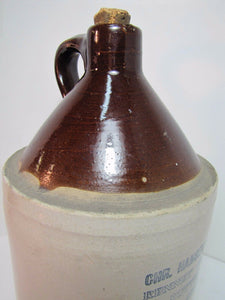 Antique HANSEN'S LABORATORY Stoneware Jug Little Falls NY butter cheese color