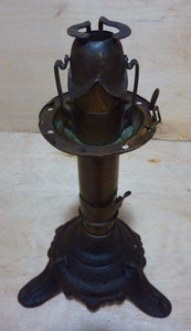 Antique Patent Adjustable Candlestick Lamp (Dr Hinds) 1864 65 68 Cast Iron Brass