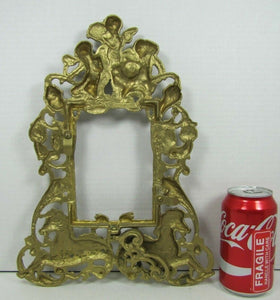 SEA MONSTERS HIPPOCAMPUS CHERUBS Old Brass Decorative Arts Frame Picture Mirror