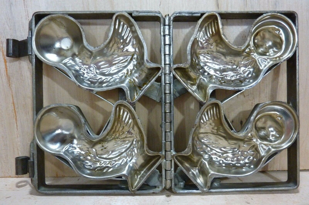 Old Double Duckie Chick Chicken Chocolate Mold Decorative Art Easter Kitchenware