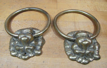 Load image into Gallery viewer, LIONS Old Pair Brass Hangers Pulls Architectural Hardware GLO MAR ART WORKS NY

