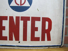 Load image into Gallery viewer, CD CIVIL DEFENSE BLEEDING CENTER Old Steel Sign Cold War Era Red White Blue
