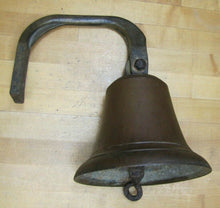 Load image into Gallery viewer, Old Nautical Ship Boat Dockside Bronze Bell Brass Mounting Bracket 12+ lb Patina
