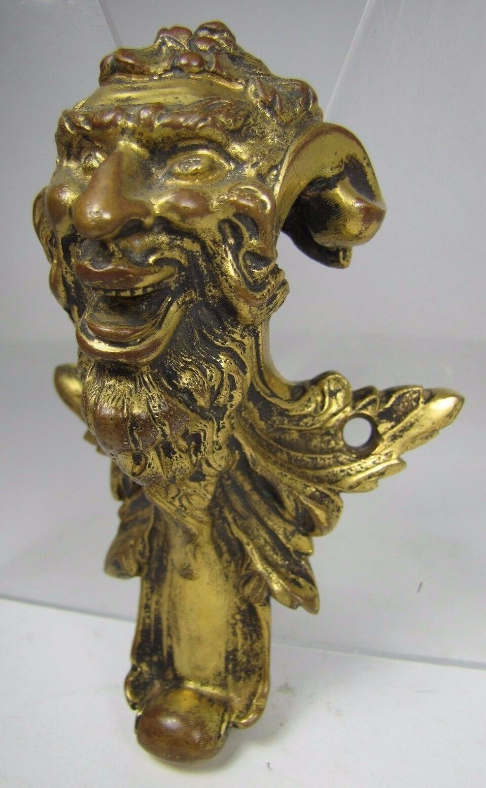 Antique 19c Bronze Devil Demon Decorative Art Ornate Architectural Hardware