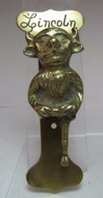 Load image into Gallery viewer, Old Brass Demon Devil Gargoyle Door Knocker small interior door Lincoln Imp
