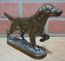 Load image into Gallery viewer, POINTER HUNTING DOG Antique Cast Iron Bookend Decorative Art Statue Brass Wash
